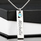 Birthstone Personalized Name Plate Necklace