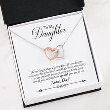 Load image into Gallery viewer, Interlocking Hearts Necklace Dad to Daughter