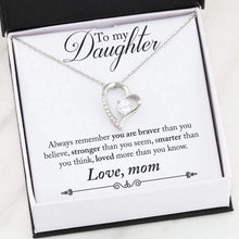 Load image into Gallery viewer, Forever Love Necklace Mom to Daughter (White/Yellow Gold)