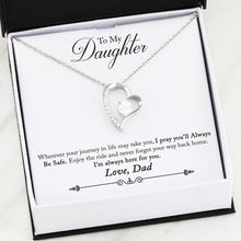 Load image into Gallery viewer, Forever Love Necklace Dad to Daughter (White/Yellow Gold)