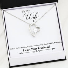 Load image into Gallery viewer, Forever Love Necklace Husband to Wife (White/Yellow Gold)