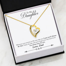Load image into Gallery viewer, Forever Love Necklace Dad to Daughter (White/Yellow Gold)