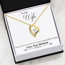 Load image into Gallery viewer, Forever Love Necklace Husband to Wife (White/Yellow Gold)