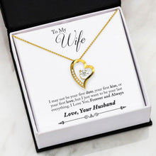 Load image into Gallery viewer, Forever Love Necklace Husband to Wife First (White/Yellow Gold)