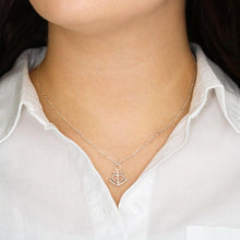 Load image into Gallery viewer, Luxury Love Anchor Necklace Dad to Daughter (White/Yellow Gold)