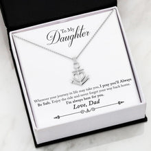 Load image into Gallery viewer, Luxury Love Anchor Necklace Dad to Daughter (White/Yellow Gold)