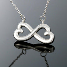 Load image into Gallery viewer, Infinity Heart Necklace Mom to Daughter (White/Yellow Gold)