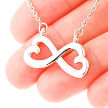Load image into Gallery viewer, Infinity Hearts Necklace Husband to Wife (White/Yellow Gold)
