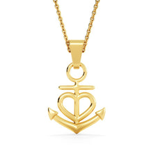 Load image into Gallery viewer, Luxury Love Anchor Necklace Husband to Wife (White/Yellow Gold)