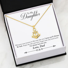 Load image into Gallery viewer, Luxury Love Anchor Necklace Dad to Daughter (White/Yellow Gold)
