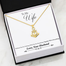Load image into Gallery viewer, Luxury Love Anchor Necklace Husband to Wife (White/Yellow Gold)
