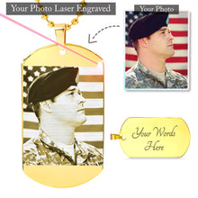 Load image into Gallery viewer, Customizable Silver/Gold Necklace with Dog Tag Pendant