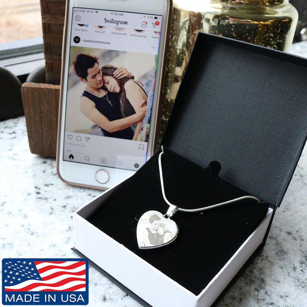 Customizable Silver/Gold Necklace with Heart Pendant