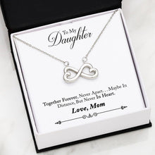 Load image into Gallery viewer, Infinity Heart Necklace Mom to Daughter (White/Yellow Gold)
